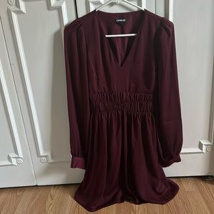 Express Maroon Long sleeve Dress